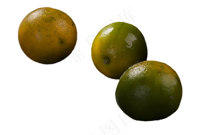 好吃营养的初熟的绿皮橘子png(2000X1333(DPI:240))psd模版下载