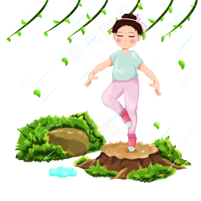 谷雨练太极女孩(2000*2000px 300 dpi )ai矢量模版下载