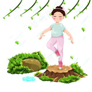 谷雨练太极女孩