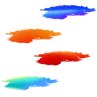 彩色金粉笔刷渐变彩色