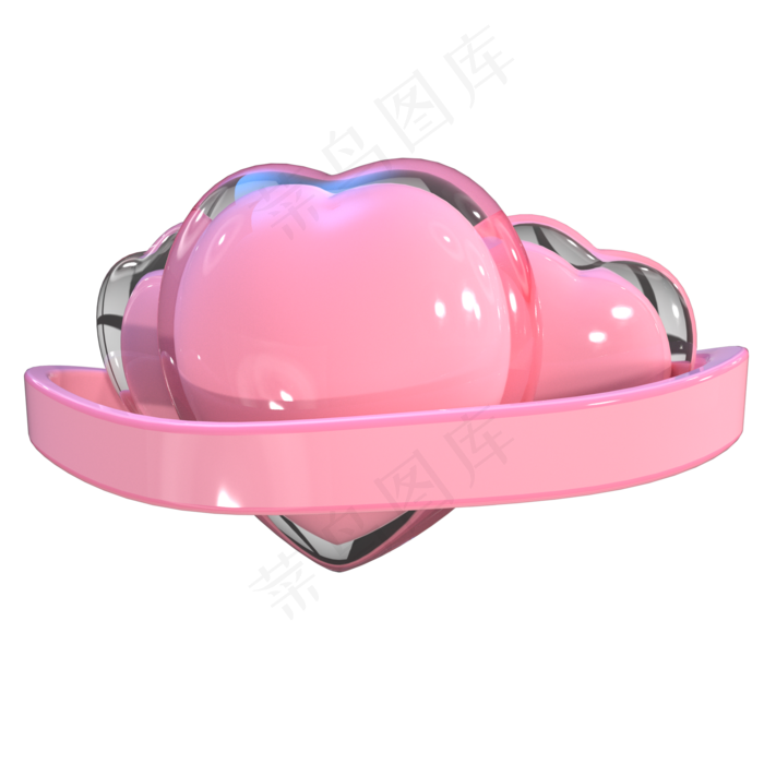 七夕情人节温馨浪漫爱心标题,免抠元素