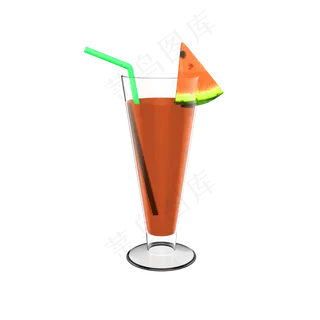 一杯西瓜汁免抠素材