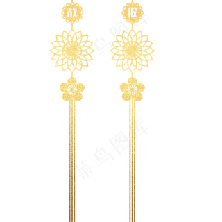 金色创意悬挂中国结元素,免抠元素