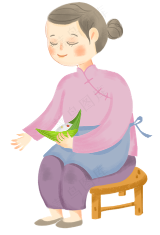 正在包粽子的妈妈