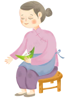 正在包粽子的妈妈 正在包粽子的妈妈