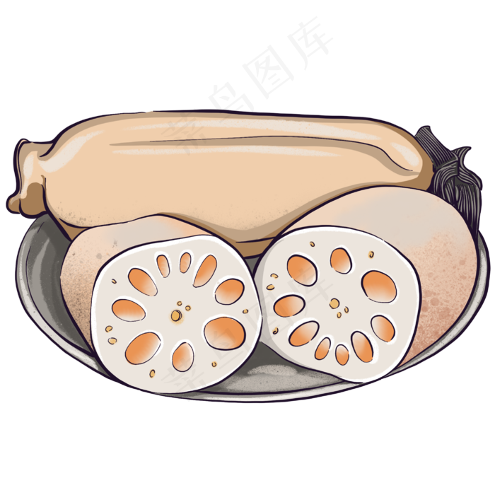 一碟健康美食莲藕(3000X3000(DPI:132))psd模版下载