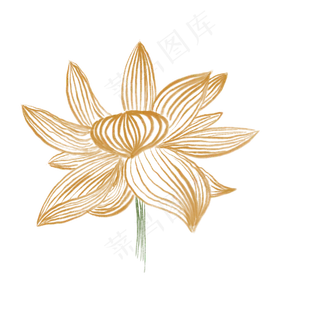 一朵盛开的荷花免抠创意插图