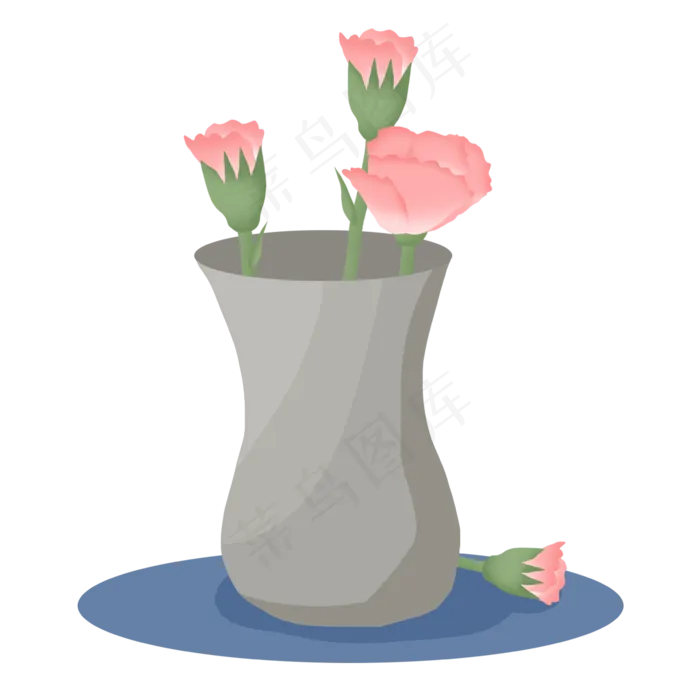 花瓶里的粉色康乃馨母亲节(2362X2362(DPI:300))psd模版下载