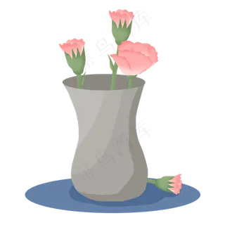 花瓶里的粉色康乃馨母亲节