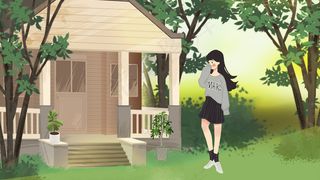 夏天唯美出游女孩