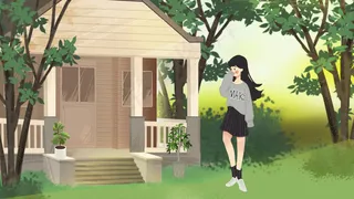 夏天唯美出游女孩