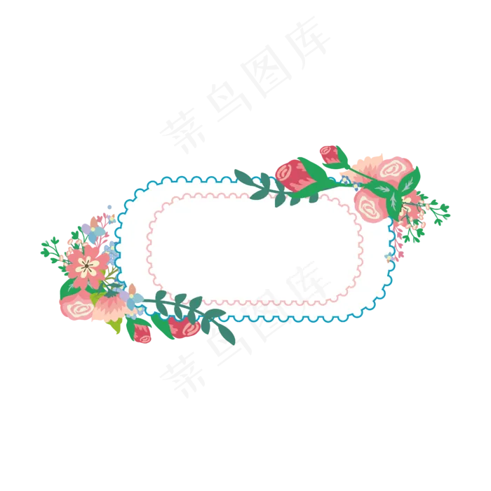 矢量手绘花朵花环ai矢量模版下载