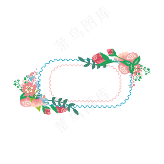 矢量手绘花朵花环