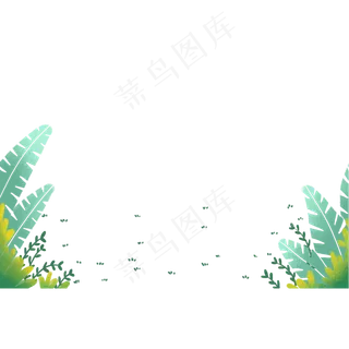 手绘矢量绿色小草,免抠元素