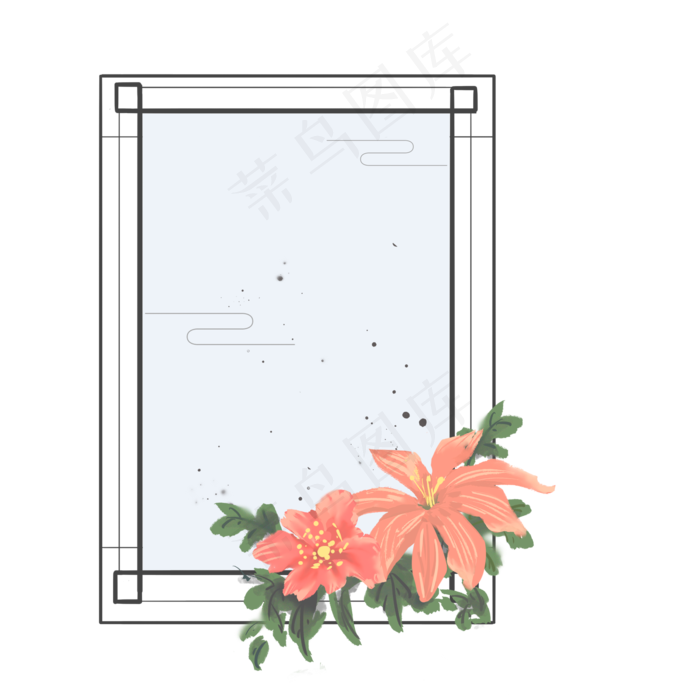 花朵花开边框(2000X2000(DPI:300))psd模版下载