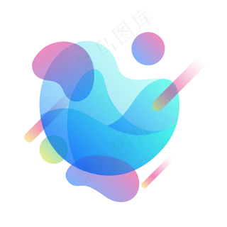 618电商流体渐变装饰标题素材,免抠元素