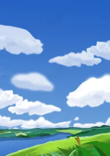 清新唯美日式田园草地风景