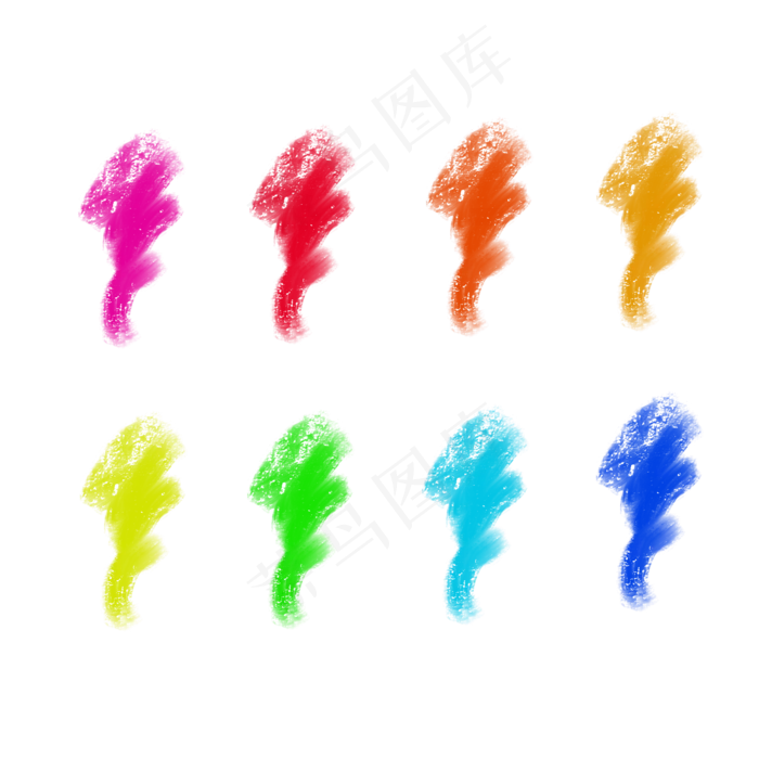 油画笔刷彩色笔触(2000X2000(DPI:300))psd模版下载