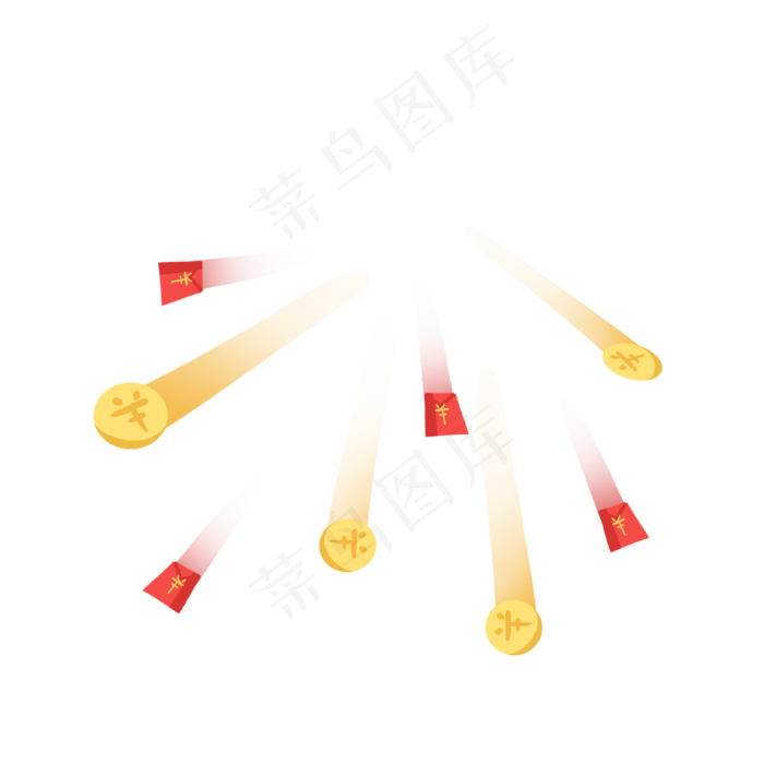 向前扩散的金币红包(2362*2362px)psd模版下载