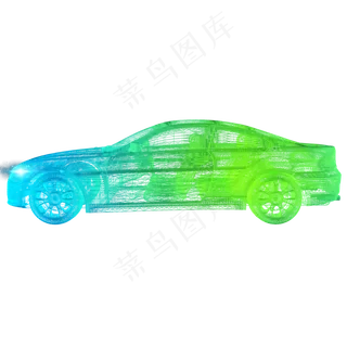 汽车科技智能魔幻数据光点状线侧,免抠元素