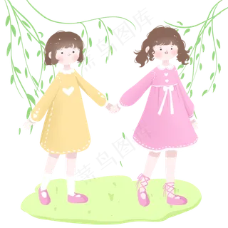 春分绿色小清新微风拂动,免抠元素