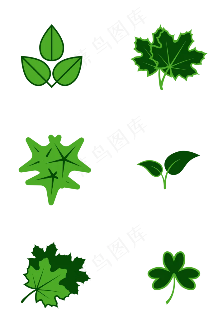 植物叶子免扣素材ai矢量模版下载
