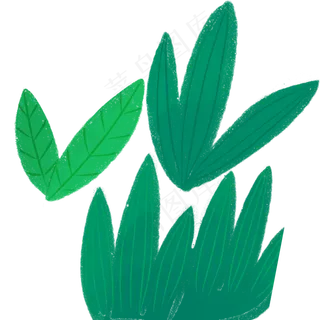 卡通的绿色叶子植物