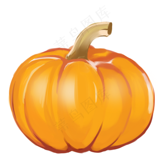 蔬菜手绘卡通小物件南瓜矢量图