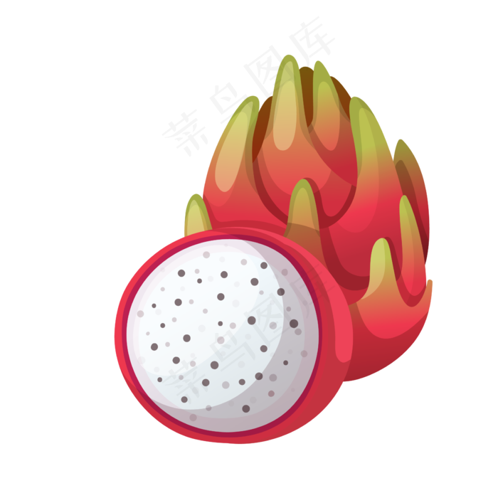 卡通夏日水果火龙果