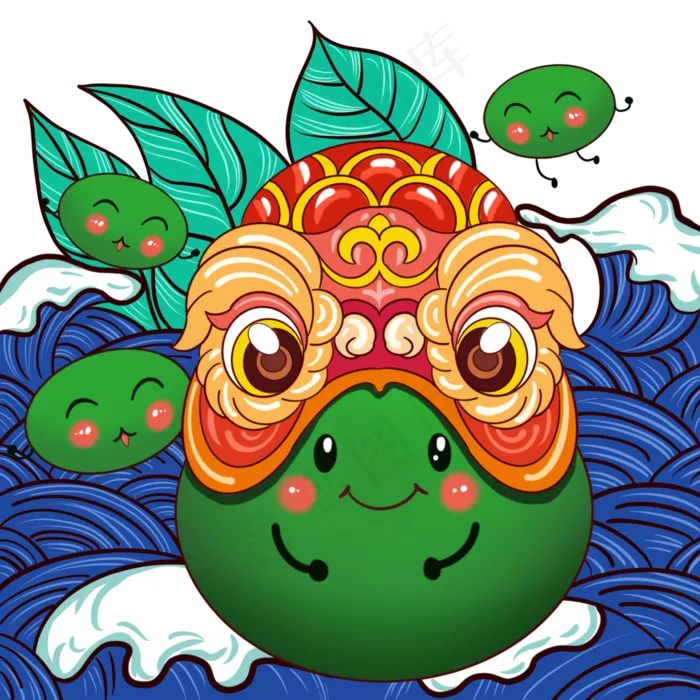 清明节国潮风可爱青团(2000X2000(DPI:300))psd模版下载