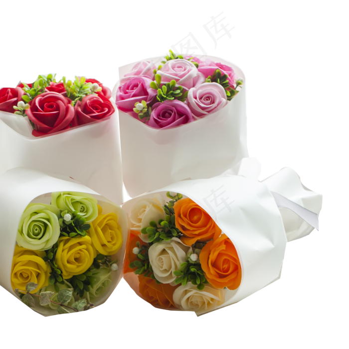 四朵新鲜花朵免抠图