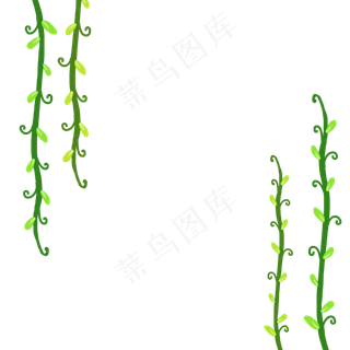 卡通绿色植物藤蔓,免抠元素