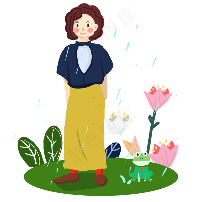 谷雨站着的小女孩