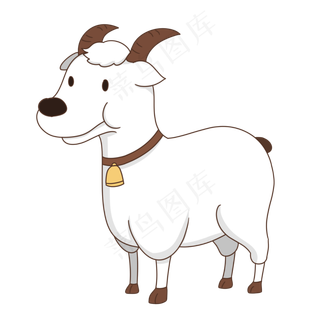 白色可爱山羊,免抠元素