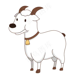 白色可爱山羊,免抠元素