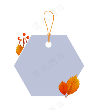 秋季树叶促销吊牌