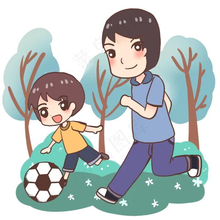 父亲与儿子踢足球(2480X2480(DPI:300))psd模版下载