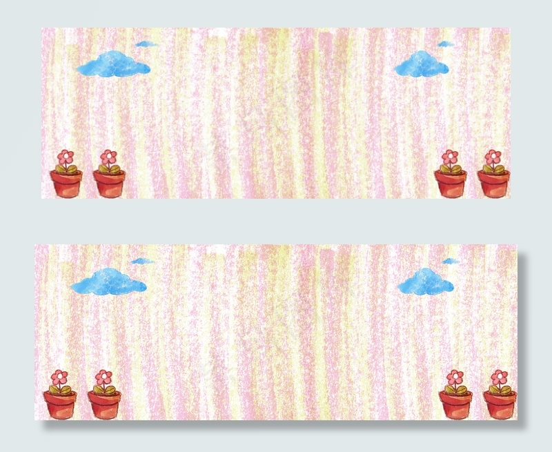 蜡笔质感卡通手绘花朵背景