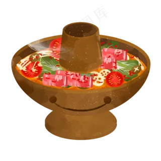 火锅冬天美食水彩素材 火锅冬天美食水彩素材