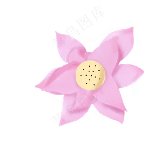 夏日荷花清爽手绘元素