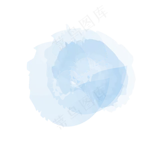 矢量蓝色水彩墨迹图