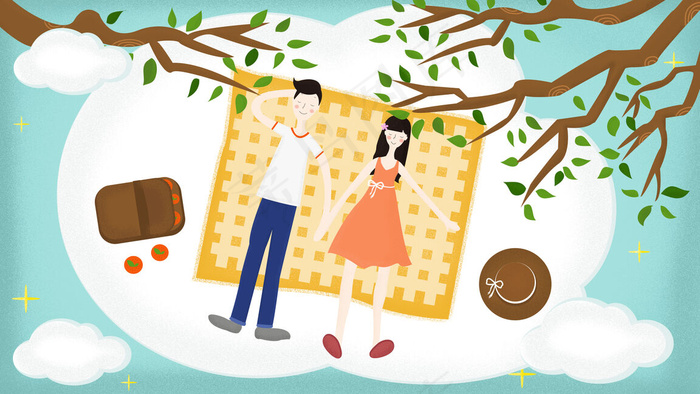 创意情侣约会春游野餐