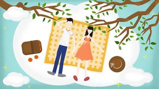 创意情侣约会春游野餐