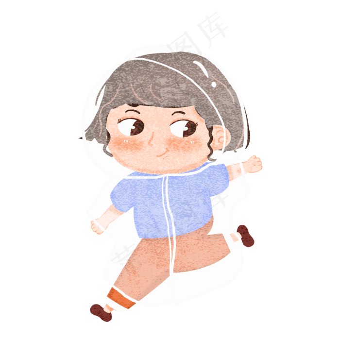 创意雨水节气人物卡通,免抠元素