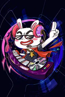 中秋节卡通DJ月兔之炫酷视听库宝