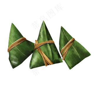 端午节写实三个粽子