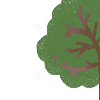 卡通绿色大树下载