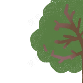 卡通绿色大树下载
