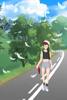 夏天滑板运动女孩 夏天滑板运动女孩