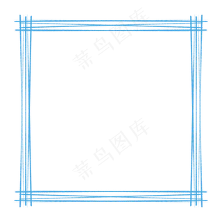 可爱蓝色彩铅笔刷方形框